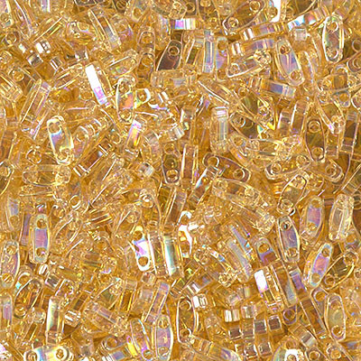 Quarter Tila Beads - #0251 Light Topaz Transparent Rainbow
