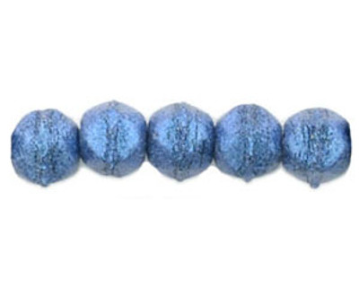 3mm Round - English Cut - #79031 Metallic Suede - Blue (50pcs)