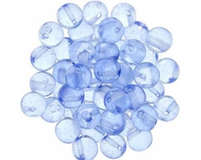 Top Hole Round 6mm - #S0012 Airy Blue Transparent