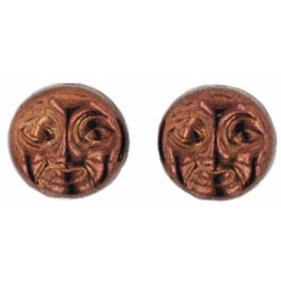 Czech Glass - Moon Faces - Dark Bronze