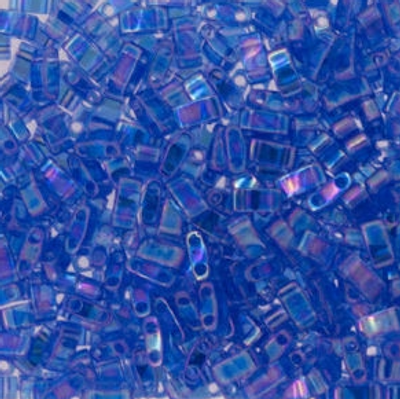 Half Tila Beads - #0261 Sapphire Blue Transparent Rainbow