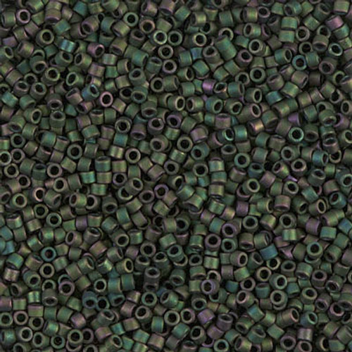 Delica Seed Bead - #0327 Dark Green Metallic Rainbow Matte