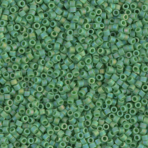 Delica Seed Bead - #0877 Green Opaque Rainbow Matte
