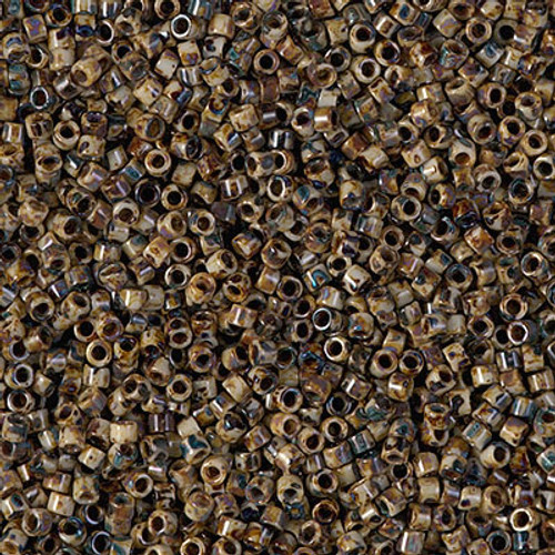 Delica Seed Bead - #2267 Brown Opaque Picasso