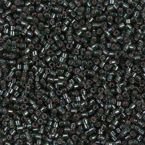 Delica Seed Bead - #0606 Dyed Dark Olive Transparent Silver-Lined