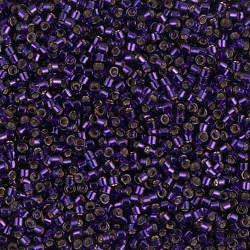 Delica Seed Bead - #0609 Dyed Dark Purple Transparent Silver-Lined