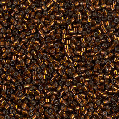 Delica Seed Bead - #0612 Dyed Dark Topaz Transparent Silver-Lined