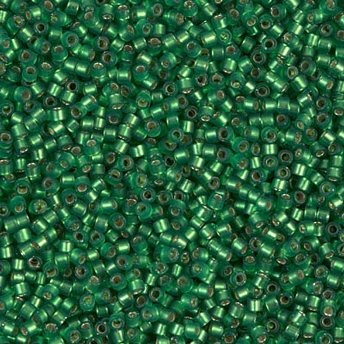 Delica Seed Bead - #0688 Dyed Green Transparent Silver-Lined Semi-Matte