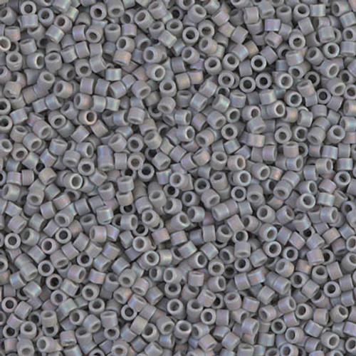 Delica Seed Bead - #0882 Gray Opaque Rainbow Matte