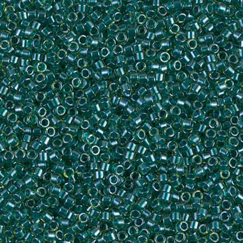 Delica Seed Bead - #0919 Dark Teal / Chartreuse Inside Color Lined Sparkle