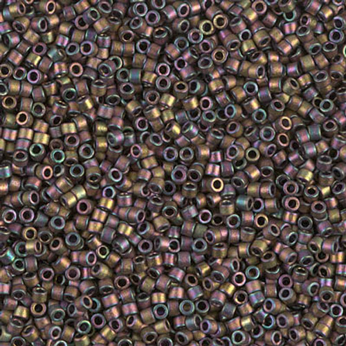 Delica Seed Bead - #1055 Gray Dusk Metallic Gold Rainbow Matte Delica Seed Bead - #1055 Gray Dusk Metallic Gold Rainbow Matte