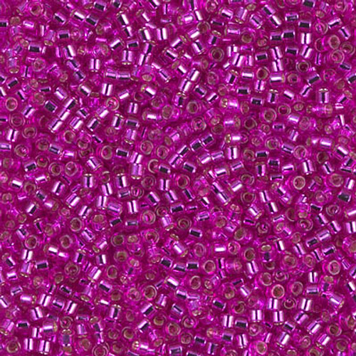 Delica Seed Bead - #1340 Dyed Fuchsia Transparent Silver-Lined