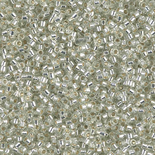 Delica Seed Bead - #1431 Pale Moss Green Transparent Silver-Lined - *Discontinued*