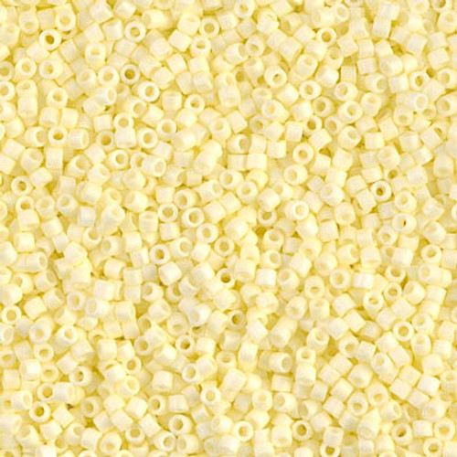 Delica Seed Bead - #1521 Pale Yellow Opaque Rainbow Matte - *Discontinued*