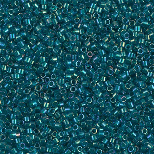 Delica Seed Bead - #1764 Emerald / Aqua Inside Color Lined Rainbow