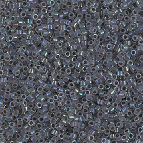 Delica Seed Bead - #1774 Gray / Opal Inside Color Lined Rainbow