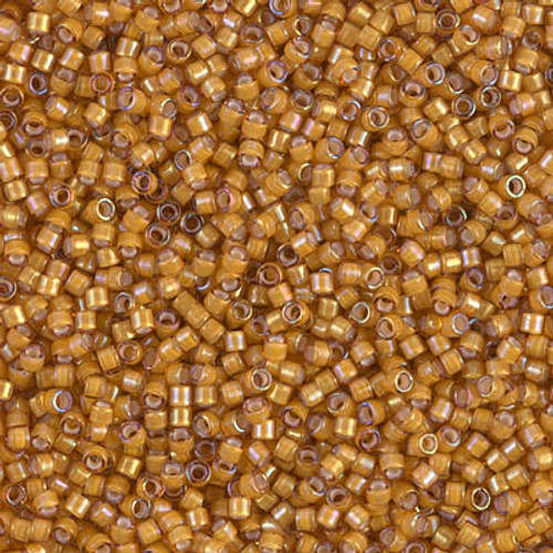 Delica Seed Bead - #1778 White / Topaz Inside Color Lined Rainbow