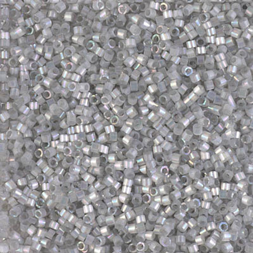 Delica Seed Bead - #1871 Silk Inside Dyed Smoke Gray Rainbow