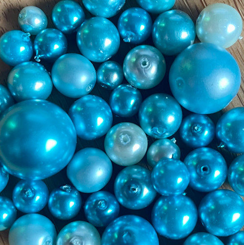 Czech Bead Mixes - Aqua Glass Pearl Mix *Discontinued*