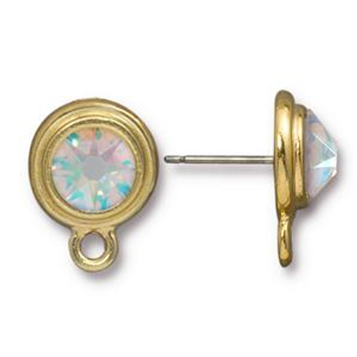 Tierracast Posts: SS34 Stepped Bezel Bright Gold Crystalized - Crystal AB | 1 Pair