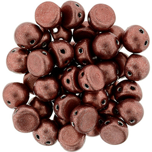 CzechMates 2-Hole Cabochon - #04B01 ColorTrends: Saturated Metallic Grenadine