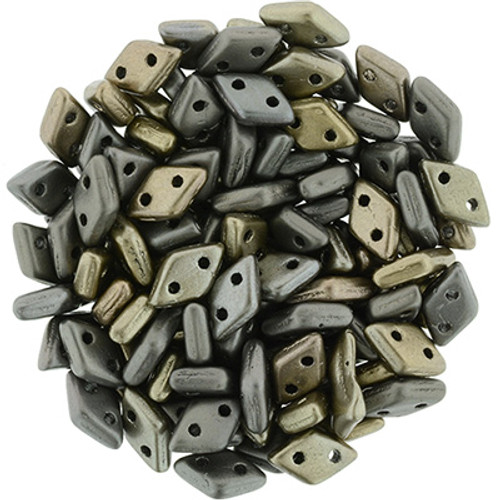 CzechMates 2-Hole Diamond - #K0167 Leather Metallic Matte