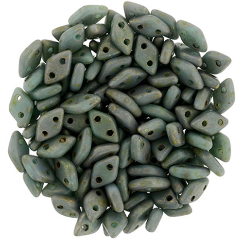 CzechMates 2-Hole Diamond - #CT6313 Turquoise Copper Picasso