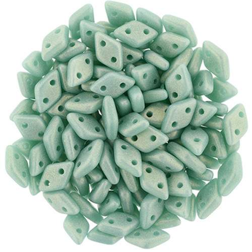 CzechMates 2-Hole Diamond - #MSG6313 Sueded Gold Turquoise