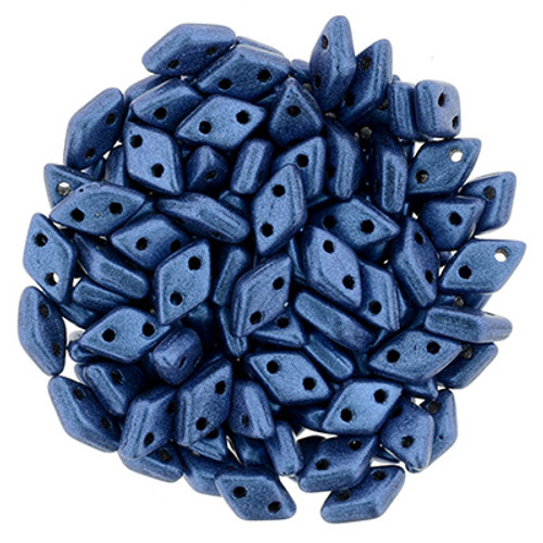 CzechMates 2-Hole Diamond - #79031 Metallic Suede Blue