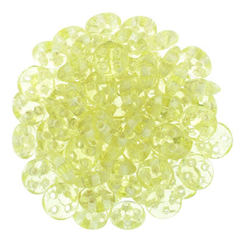 CzechMates 4-Hole QuadraLentil - #8013 Jonquil Transparent
