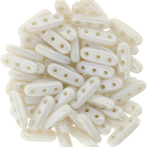 CzechMates 3-Hole Beam - #L0300 White Opaque Luster