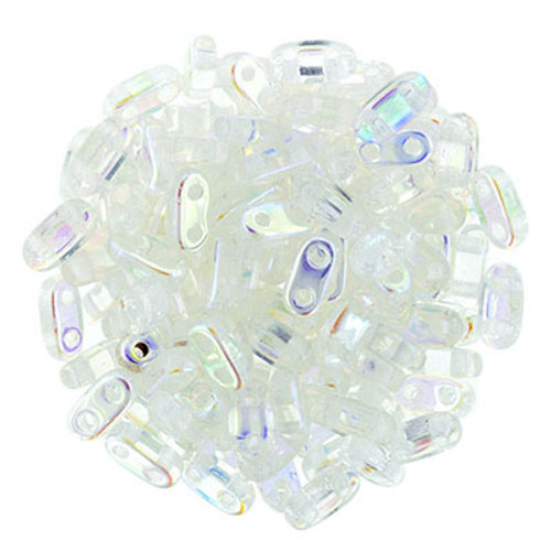 CzechMates 2-Hole Bar - #X0003 Clear Transparent Rainbow
