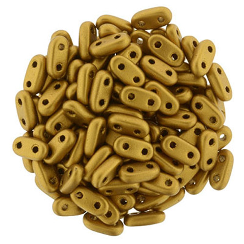 CzechMates 2-Hole Bar - #K0174 Antique Gold Metallic Matte