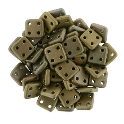 CzechMates 4-Hole QuadraTile - #K0167 Leather Metallic Matte CzechMates 4-Hole QuadraTile - #K0167 Leather Metallic Matte