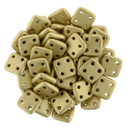 CzechMates 4-Hole QuadraTile - #K0171 Aztec Gold Metallic Matte