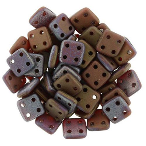 CzechMates 4-Hole QuadraTile - #M15773 Oxidized Bronze Oxblood Matte CzechMates 4-Hole QuadraTile - #M15773 Oxidized Bronze Oxblood Matte
