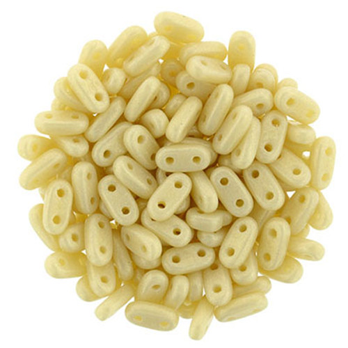 CzechMates 2-Hole Bar - #MSG13010 Sueded Gold Light Beige Opaque