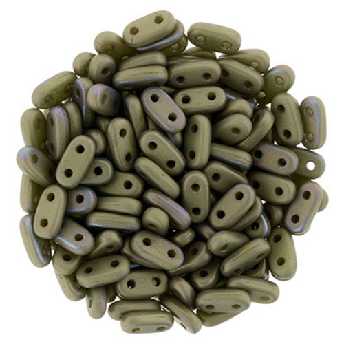 CzechMates 2-Hole Bar - #M15768 Oxidized Bronze Clay Matte