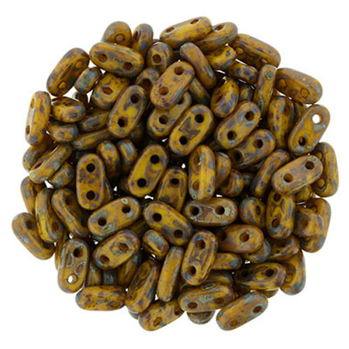 CzechMates 2-Hole Bar - #T93110 Sunflower Yellow Picasso