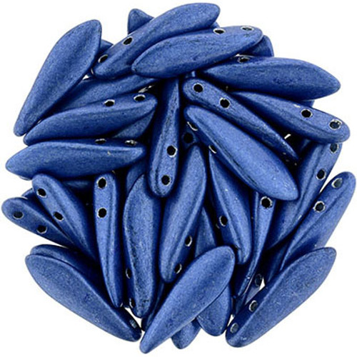 CzechMates 2-Hole Dagger - #04B05 ColorTrends: Saturated Metallic Navy Peony