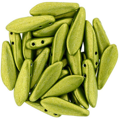 CzechMates 2-Hole Dagger - #05A09 ColorTrends: Saturated Metallic Lime Punch