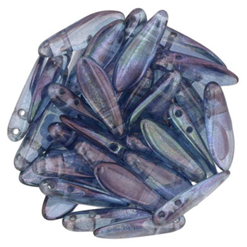 CzechMates 2-Hole Dagger - #15726 Amethyst Transparent Luster *Discontinued*
