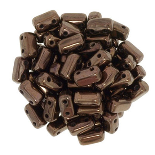 CzechMates 2-Hole Brick - #14415 Dark Bronze
