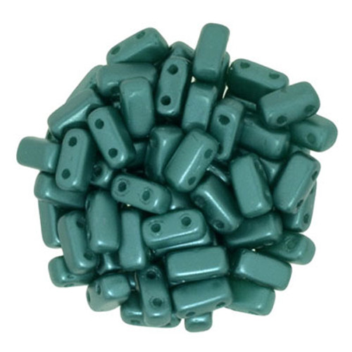 CzechMates 2-Hole Brick - #25027 Pearl Coat Teal