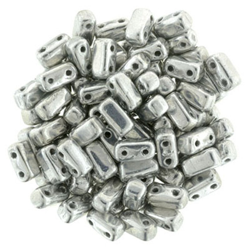 CzechMates 2-Hole Brick - #27000 Silver