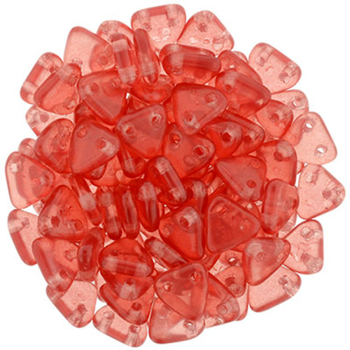 CzechMates 2-Hole Triangle - #S0016 ColorTrends: Aurora Red Transparent