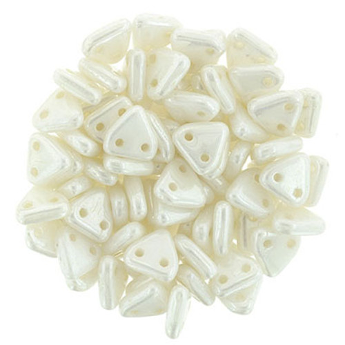 CzechMates 2-Hole Triangle - #L0300 White Opaque Luster