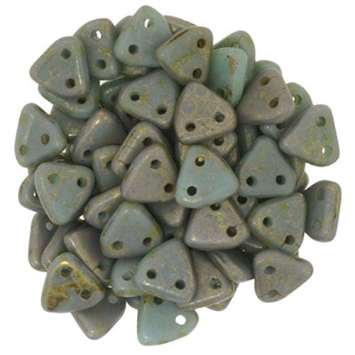 CzechMates 2-Hole Triangle - #CT6313 Turquoise Copper Picasso