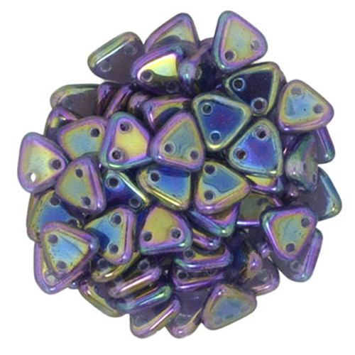 CzechMates 2-Hole Triangle - #21495 Purple Rainbow