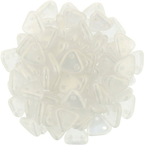 CzechMates 2-Hole Triangle - #79080CR Sueded Gold Clear